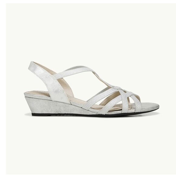 LifeStride Yaya Silver Sandals Size 7W - Picture 3 of 10